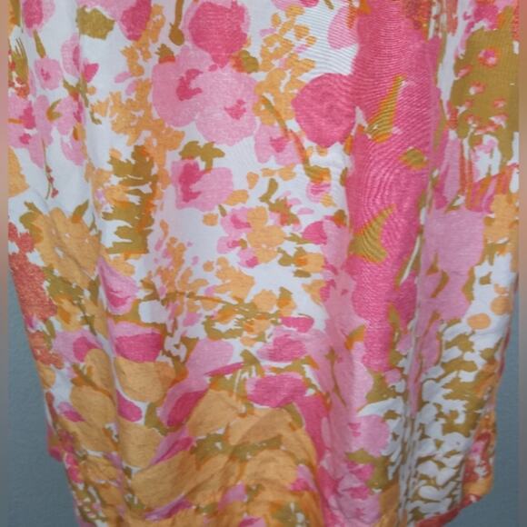 Talbots Pink Orange Silk Floral Drop Waist Dress Size Medium - Picture 9 of 14